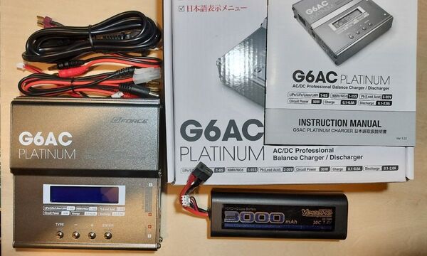 G FORCE ラジコン用 充電器 G6AC PLATINUM Lipoバッテリー付き