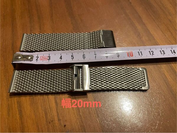 腕時計交換用ベルト メッシュベルト ミラネーゼ 幅20mm シルバー