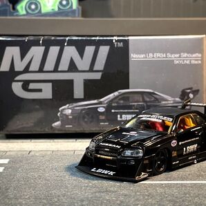MINI GT 1/64 LB ER34 スーパーシルエット スカイライン n°844 ブラック