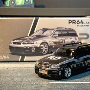 ポップレース 1/64 日産 ステージア R34 絶版 クローム