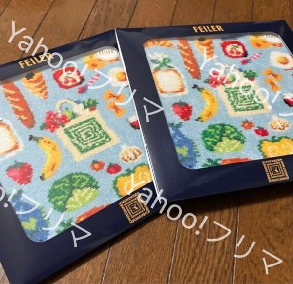 【新品未開封】フェイラー 紀ノ国屋 コラボ 限定品 ハンカチ 2枚/ ブルー レッド FEILER 完売