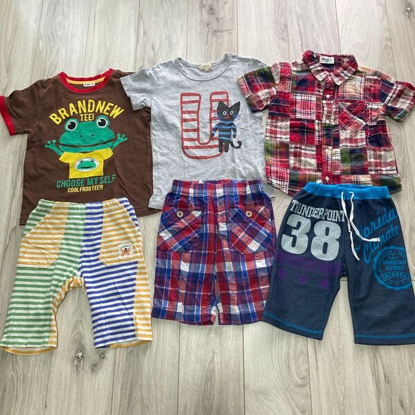120 夏物 夏服 半袖Tシャツ ハーフパンツ 上下セット まとめ売り ③