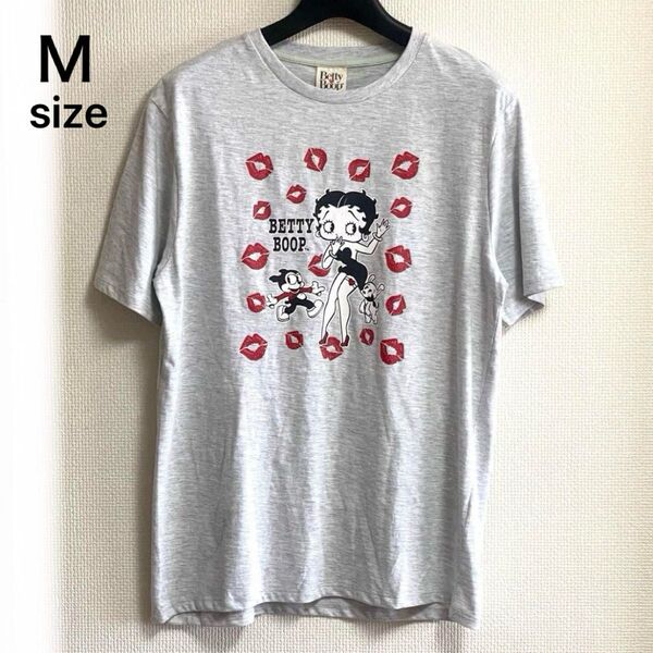 未使用タグ付き Mサイズ ベティーブープ 半袖プリントTシャツ グレー ユニセックス 男女兼用