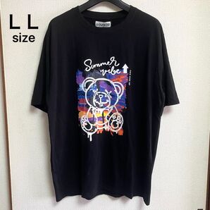 未使用タグ付き LL XLサイズ ROUTE39 ベアー クマ リゾート風 半袖Tシャツ ブラック ユニセックス 男女兼用 ラフ