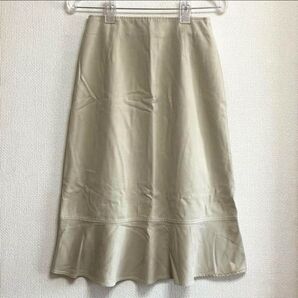 日本製 マーメイドスカート ティアード ベージュ 無地 Mサイズ フレア 平成レトロ ヴィンテージ