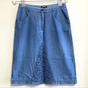 Walkwalkwalk コットン100% デニムタイトスカート Mサイズ レース ブルー 平成レトロ ヴィンテージ