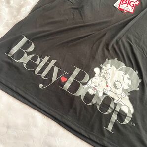 未使用タグ付き M~L フリー オーバーサイズ ベティーブープ 長袖ドロップショルダーTシャツ ブラック 男女兼用 ユニセックス