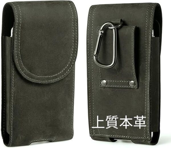 【未使用】HUAZHIMAO本革スマホポーチ メンズ ベルトポーチ 本革携帯電話ポーチメンズ スマホケースベルト通し ホルスター
