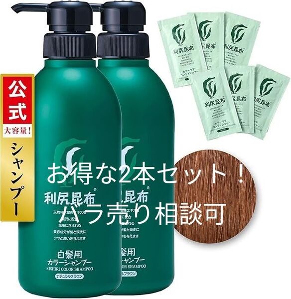 【未使用】Sastty (サスティ) 【白髪用】大容量サイズ 利尻カラーシャンプー (ナチュラルブラウン) 500ml×2本セット