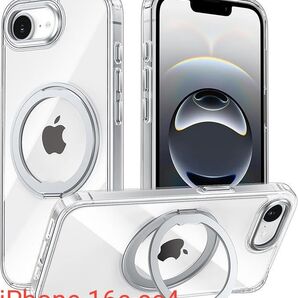 【未使用】iPhone 16e 用 ケース Magsafe対応 アイフォン16e カバー 360°回転スタンド Uovon クリア
