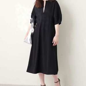 【mamamo】2WAYポンチランタンワンピース 黒 ブラック マタニティ ワンピース ママモ