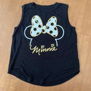 Disney ミニーマウス ノースリーブTシャツ 黒 120 キッズ