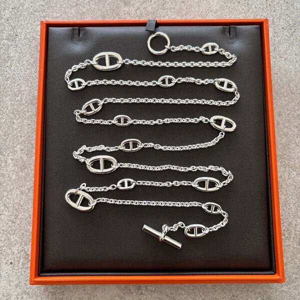 HERMES エルメス ファランドール ロングネックレス 120cm