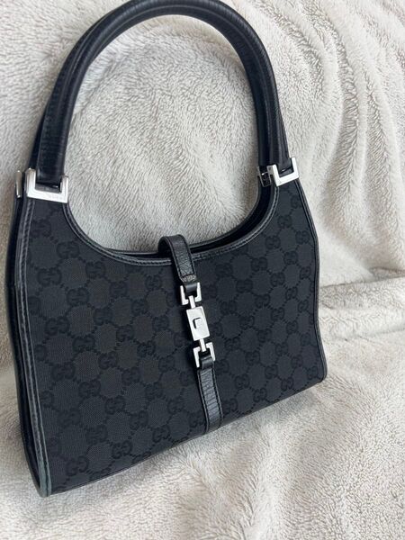 GUCCI ジャッキー ハンドバッグ ブラック キャンパス
