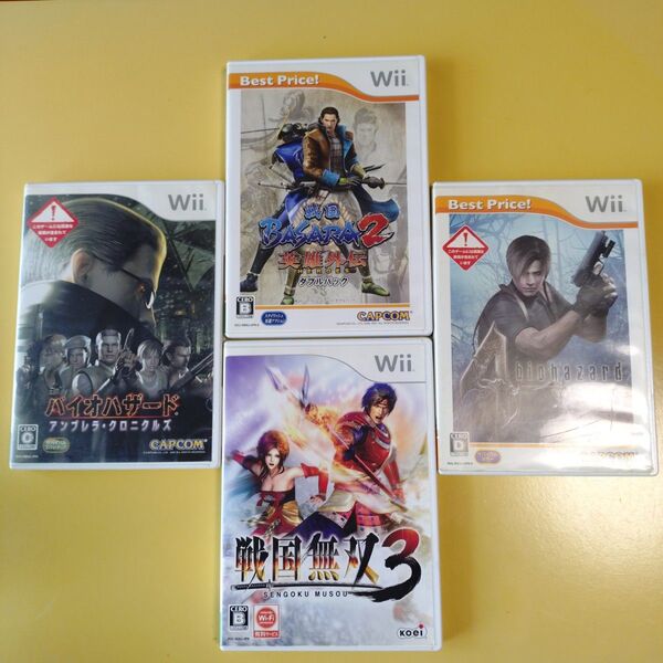 Wii ソフト【 戦国 BASARA 2 英雄外伝 ダブルパック】【バイオハザード 4】【戦国無双 3】【アンブレラ・クロニクルズ