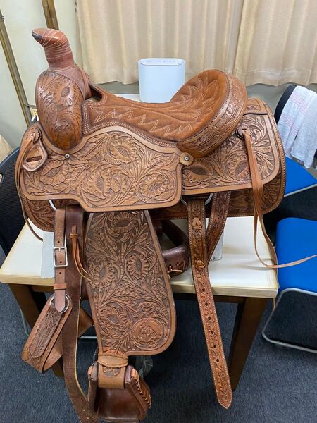 ウエスタン 鞍 革製 馬具 置物 SIMCO 1978 ヴィンテージ