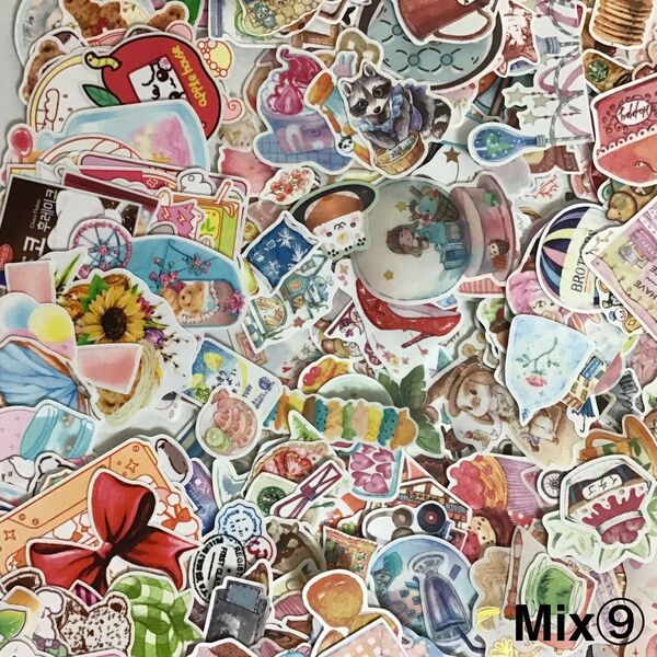 【Mix⑨】 大量 型抜き フレークシール フード Mix マスキングテープ シール おすそ分け ほぼ日 手帳 コラージュ 素材