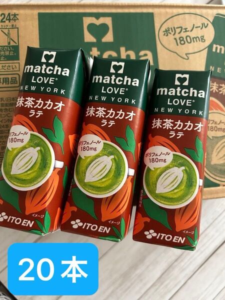 訳ありでお買得!伊藤園 抹茶カカオラテ 240ml×20本 紙パック matcha LOVE NEW YORK