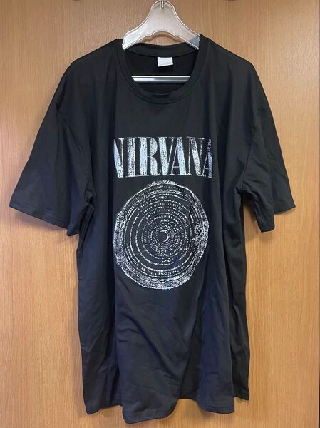 ニルヴァーナ ビッグTシャツ Lサイズ 年輪 NIRVANA スマイル インユーテロ 半袖 Tシャツ ブラック ロックT 黒