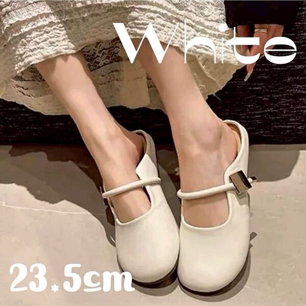 スリッポン サンダル フラットシューズ 23.5cm クロッグ パンプス スリッパ 韓国 おしゃれ