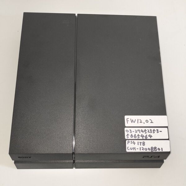 本体のみ FW12.02 中古動作品 PlayStation4 ジェット・ブラック 1TB CUH-1200BB01
