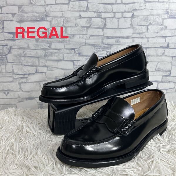 REGAL リーガル メンズ コインローファー ビジネス ブラック 25cm