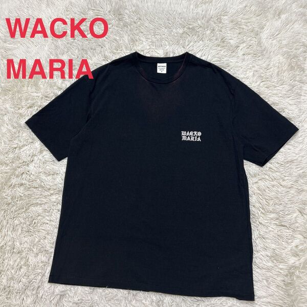 WACKO MARIA ワコマリア ワンポイント刺繍ロゴ 半袖Tシャツ M 黒 ブラック
