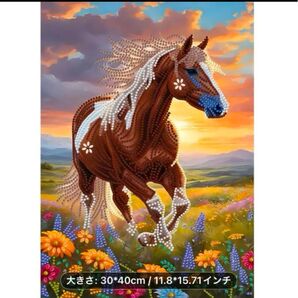 ダイヤモンドアート 走る馬 キットセット 30×40cm