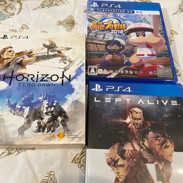PS4 PS4ソフト おまとめいろいろ3点セット レフトアライブ horizon パワフルプロ野球2018
