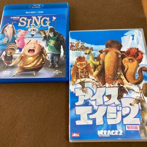 【Blu-ray、DVD】シング(ブルーレイ)&アイスエイジ2(DVD)2枚セット売り