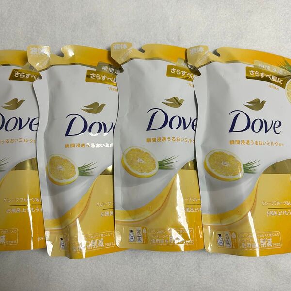 Dove(ダヴ)ボディソープ グレープフルーツ レモングラス (ボディウォッシュ) 詰め替え用 330g×4個