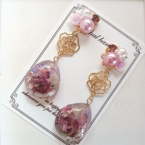 ハンドメイド ビジューピアスイヤリング リトルウッズ