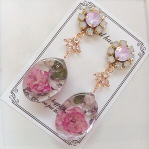 ハンドメイド ビジューピアスイヤリング リトルウッズ