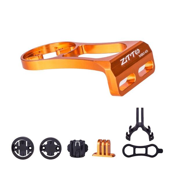 ZTTO オレンジ色 サイコン用マウントブラケット GARMIN Bryton IGPSPORT CATEYE