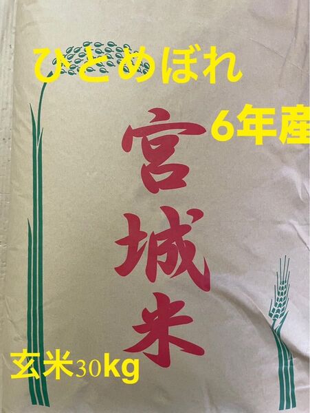 宮城県産 ひとめぼれ 6年産 玄米30k g 送料無料 未検査米