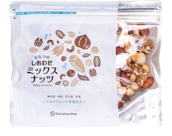 タマチャンショップ ななつのしあわせミックスナッツ 7種 有塩タイプ ほんのり塩味 アーモンド クルミ カシューナッツ入 250g