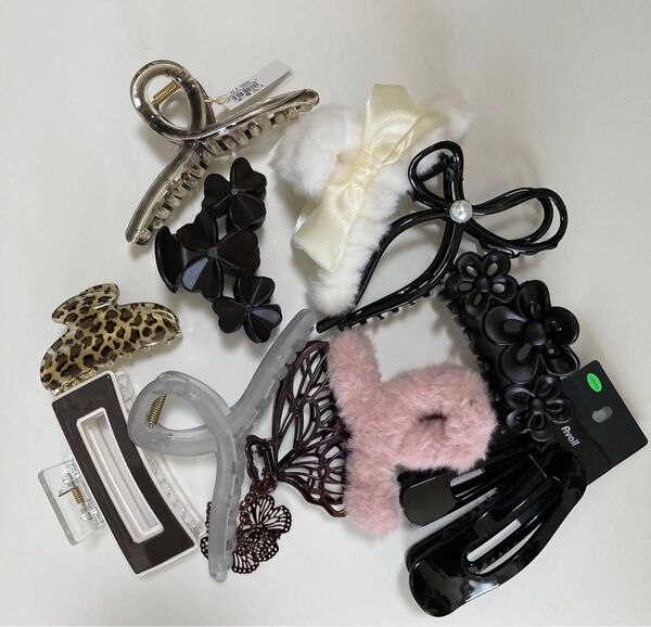 ヘアアクセサリー ヘアクリップ バンズクリップ バンスクリップ 新品 未使用 セット レオパード