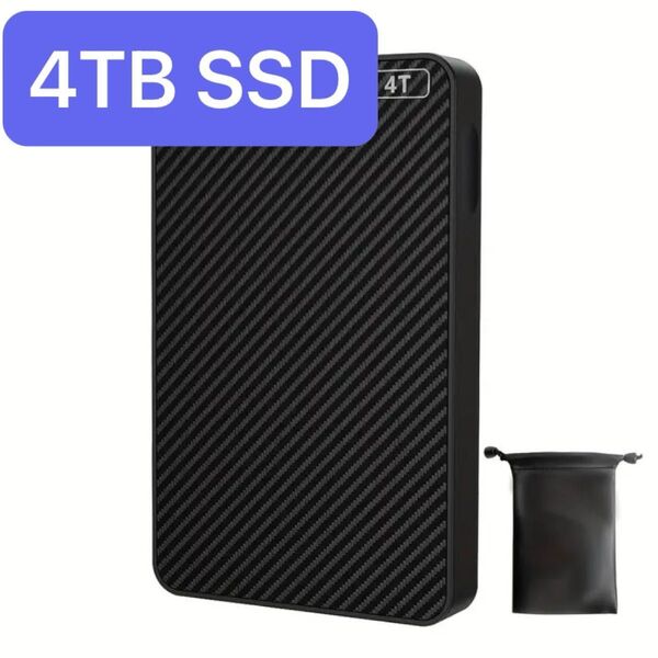 外付けSSD ポータブルSSD 4TB 薄型コンパクト USB3.0 収納袋つき