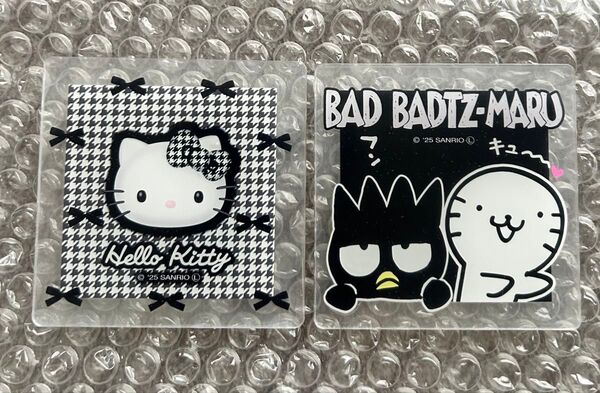 新品未使用 サンリオ キャラクターズ アクリルコースター ハローキティ キティちゃん バッドばつ丸 ダイソー 2種セット
