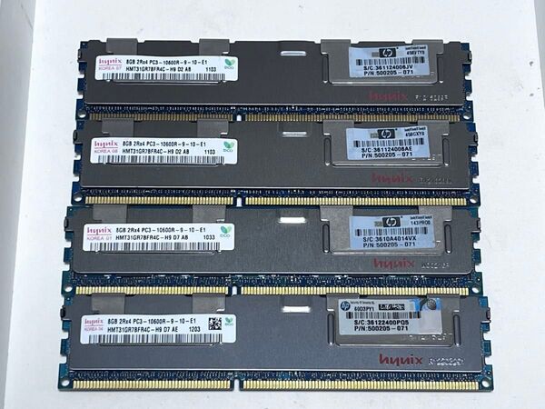 hynix サーバー用 PC3-10600R (DDR3-1333) 32GB(8GB×4枚)ECC Registered
