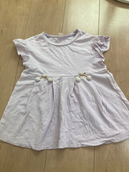 カットソー キッズ Tシャツ 半袖Tシャツ ラベンダー さくらんぼ アプレレクール
