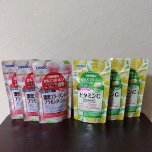 90日分(各3袋) オリヒロ かんでおいしいチュアブルサプリ ビタミンC 120粒、濃密コラーゲン+プラセンタ 90粒 相乗効果