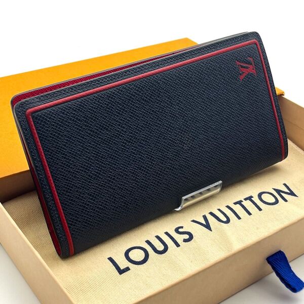ルイヴィトン【廃盤人気モデル】タイガブルーマリーヌポルトフォイユブラザ2つ折り財布 LOUIS VUITTON 長財布