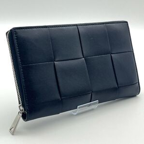 BOTTEGA VENETA【現行 RFID 未使用に近い】 カセット ブラック ラウンドファスナー 長財布 ボッテガヴェネタ