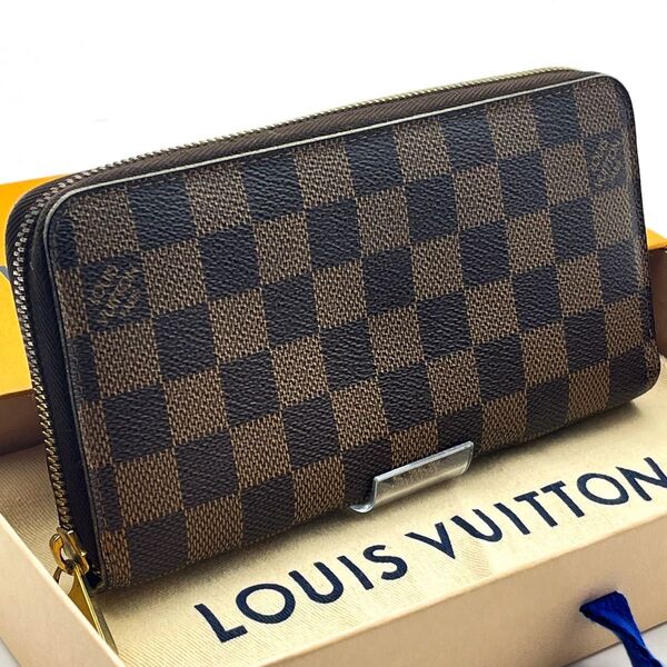 LOUIS VUITTON【最高級美品】ダミエ エベヌ ジッピーウォレット ラウンドファスナー ラウンドジップ ルイヴィトン