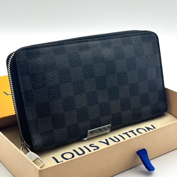 LOUIS VUITTON【最高級美品】ダミエグラフィットジッピーウォレットオーガナイザーラウンドファスナーラウンドジップ 長財布