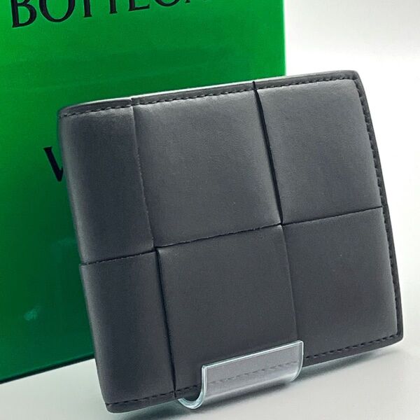 BOTTEGA VENETA【現行RFID未使用に近い激レア人気カラー】 カセット 二つ折り財布グレー ボッテガヴェネタ 財布