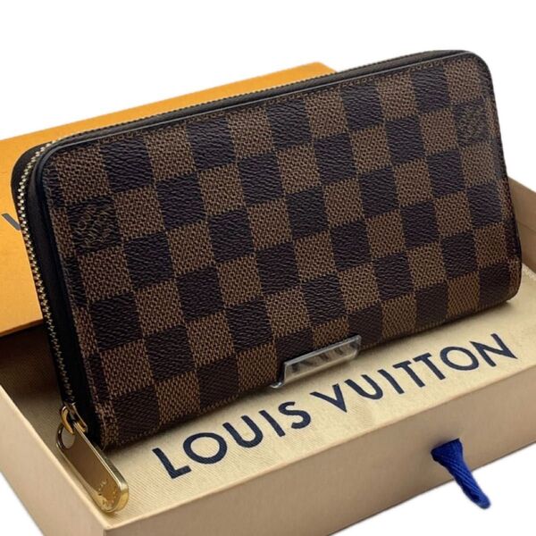 LOUIS VUITTON【箱付き最高級美品】ダミエ エベヌ ジッピーウォレットラウンドファスナー ラウンドジップ ルイヴィトン