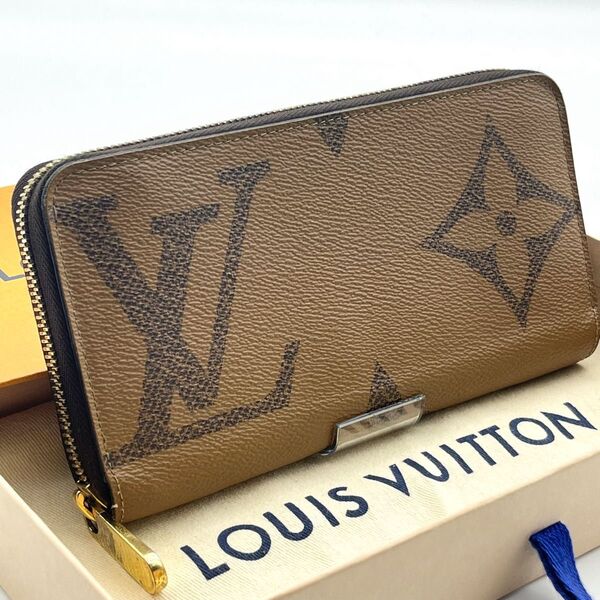 LOUIS VUITTON【現行 RFID 箱付き】モノグラム ジャイアントリバース ジッピーウォレット ラウンドファスナー