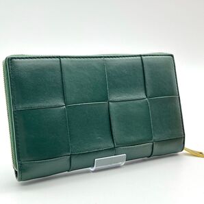 BOTTEGA VENETA【現行 RFID 最高級美品】カセット ラウンドファスナー ラウンドジップ グリーン ボッテガヴェネタ